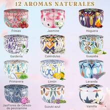 VIDA4U 12 Piezas Velas Aromaticas, Velas Aromáticas Decorativas, Velas de Aromaterapia, Velas de Cera de Soya 100% Natural, Regalos para Recuerdos, San Valentín, Cumpleaños, Aniversario, Navidad - Victoria - Ver 3