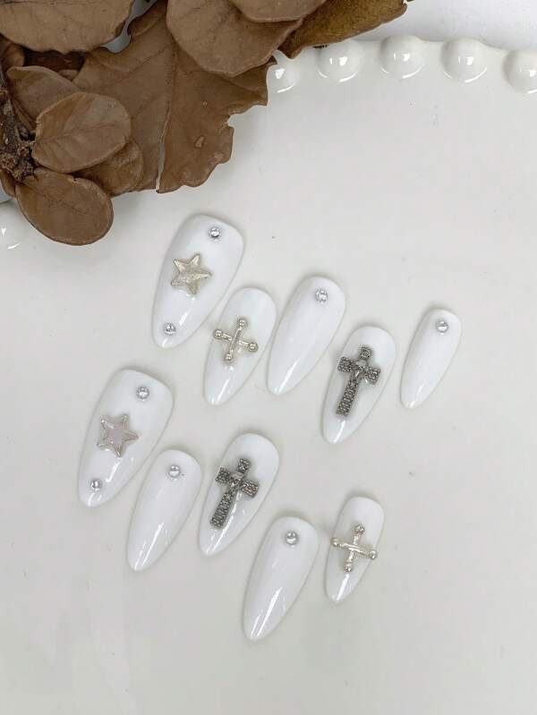 10 Stücke Set mit funkelndem Perlenpulver-Basis, sanfte Ausstrahlung, rein handgefertigt, barocker Fotorahmen, Mondlicht-Hochglanz-Spiegel-Feeling, hochwertige Legierungs-Schmuckstücke, Schleifendesign Nagelkunst, geeignet für alle Frauen, passend für den Alltag, um die persönliche Fingerspitzen-Ausstrahlung zu verändern