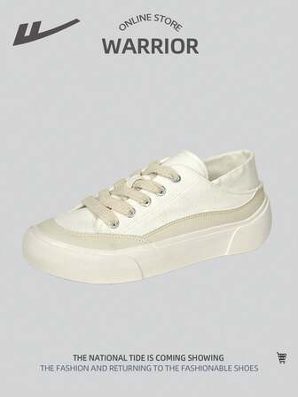 WARRIOR 1 Pair Sporty Versatile Sneakers, Breathable Casual Low-Top Canvas Shoes