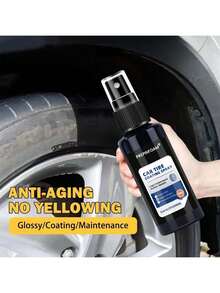HGKJ P16 汽车轮胎光亮涂层喷雾，轮胎及塑料橡胶轮毂修复喷雾，抛光增强剂，汽车美容，提供保护和持久光泽，轮胎光亮喷雾，黑色轮胎抛光涂层，增亮剂，持久有效，紫外线防护，多功能轮胎翻新剂 - 彩色 - 查看 3