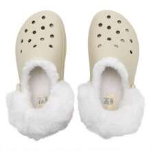 Crocs Classic Cloud Warm Clog Slippers/Sandals, Hollow Shoes With Thermal Lining, Lightweight Women's Indoor/Outdoor Casual Shoes 212854-2Y2 - Bone White - View 4