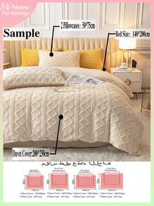 Juego de ropa de cama de 3 piezas en color marfil - 1 funda nórdica y 2 fundas de almohada, textil para el hogar suave y cómodo, disponible en varios colores, adecuado para dormitorio, dormitorio, decoración del hogar sencilla y de moda, lavable a máquina, sin relleno - Juego de funda nórdica de piel sintética/plumón, juego de funda nórdica esponjosa, 1 funda nórdica con cierre de cremallera y 2 fundas de almohada, no incluye edredón, tamaños individual, doble, king, queen