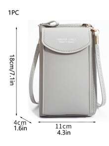 1 pièce Sac à bandoulière long mode pour femme, portefeuille en PU, bandoulière amovible, porte-monnaie polyvalent, grand sac à bandoulière multifonction de couleur unie simple, petit sac à bandoulière pour téléphone portable, sac à bandoulière zippé, petit sac carré, sac à dos de voyage, sac de rangement pour téléphone portable et porte-monnaie