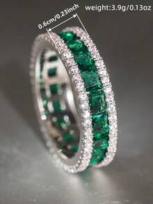 1 chiếc nhẫn nữ đính đá Cubic Zirconia, thích hợp làm quà tặng cho đám cưới, ngày Valentine và các dịp khác. - 1 # - Xem 6