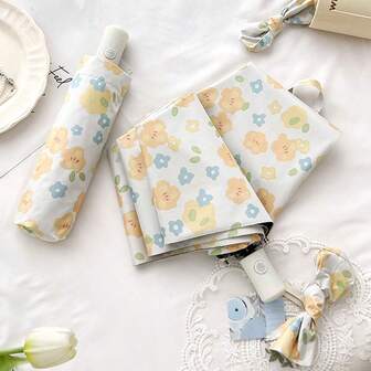 1pc 8-Rib Automatic Folding Umbrella, UV Protection Sun Umbrella, Compact Lightweight Windproof Umbrella, Suitable For Spring, Summer, Autumn And Winter, Convenient And Luxurious, Suitable For Women And Men