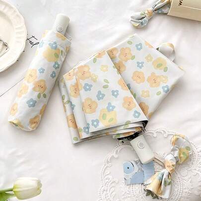 1pc 8-Rib Automatic Folding Umbrella, UV Protection Sun Umbrella, Compact Lightweight Windproof Umbrella, Suitable For Spring, Summer, Autumn And Winter, Convenient And Luxurious, Suitable For Women And Men