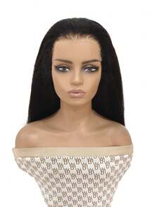 ISEE Invisi Draw-Strings Kinky Straight 360 Glueless Wig Pre-Cut Lace InvisiFit Strap Wear Go Wig Human Hair Pre Plucked Pre Bleached 180% Density 360 Full Lace Front Wigs 14-28 Inch