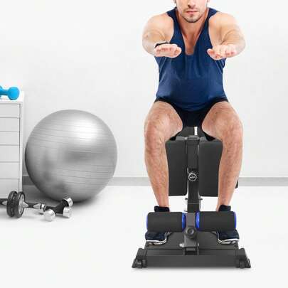 YUNRUX Knäböjsmaskin, hopfällbar knäböjsmaskin för djupa knäböj, multifunktionell träningsutrustning för hemmagymmet