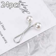 6/12/20个装女士仿珍珠金属头巾别针，适用于连衣裙 - 彩色 - 查看 38