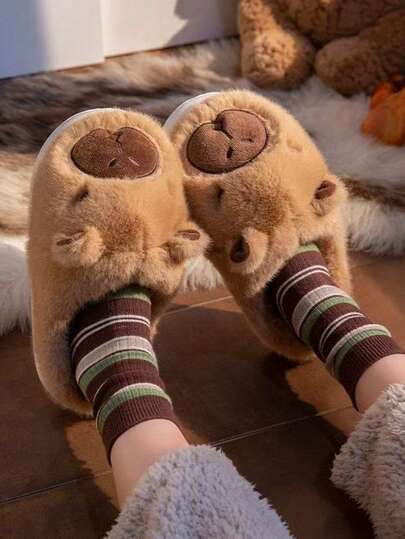 Winter Cartoon Women's Slippers, Casual Style, Washable Indoor Home Shoes, Comfortable Fabric Lining And Cushioning Fabric Insole, Slippers For Women, Plush Warm Shoes, Closed-Toe Slippers, Cartoon Slippers, Cold-Proof Closed-Heel Shoes For Women, Super Soft, Cute, Warm And Versatile For Outdoor Wear And Indoor Use Insulation,Galentines,Puppy,Carnival,Party Decorations,Shoe,Spring Summer Picks,Brides Maid Gifts,Room,Bedroom Deccor,Bedroom Deccor,Beach,Travel,For Men,For Women,Vacation