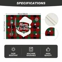 Set de 1/4/6 piese de șervețele imprimate cu tematică de Crăciun, imprimeu modern din fibră de poliester pentru bucătărie/masă, potrivit pentru decorarea de Crăciun în restaurante și bucătării.