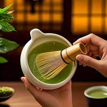 Litivibecho 5pcs Matcha Whisk Set, Ceramic Matcha Set Includes Matcha Bowl, Matcha Whisk (Chasen) And Holder, Sifter, Bamboo Scoop, Matcha Kit For Matcha Lovers - 白色 - 查看 6