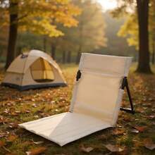 Outdoor Foldable Camping Chair Garden Park Single Slouchy Reclining Chair Backrest Cushion Picnic Camping Folding Back Beach Chair