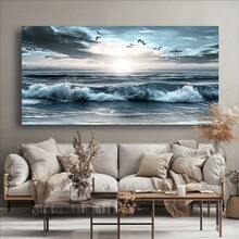 1 件 40*70 厘米/15.7*27.5 英寸钻石画 - 海洋日出图案，钻石艺术手工 DIY 钻石画十字绣套件，装饰礼物，生日礼物，成人钻石刺绣马赛克初学者钻石画套装，客厅卧室家居装饰，惊喜艺术礼物，无框 - 彩色 - 查看 2