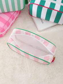 Customized Embroidered Striped Tassel Cosmetic Bag, Personalized Embroidered Name Organizer Pouch, Zipper Makeup Bag, Travel Toiletry Bag, Travel Essentials, Multi-Functional, Decorative, Lettering, Fashion, Modern, Colorful, Cute, Casual, Customized, Personalized, Unique, Custom-Made, Ideal Gift For Him, Ideal Gift For Her, Customized Children's Bags And Luggage ,Travel Organizer - Multicolor - View 5