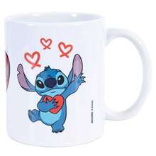 Lilo & Stitch Love Mug (White/Blue/Red) - 100% Mixed - (TA12450) - Red - View 3