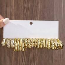 1 pereche/10 perechi/40 de perechi Set de cercei minimalisti din rășină CCB aurie, potriviți pentru purtare zilnică - Aur - Vizualizare 4