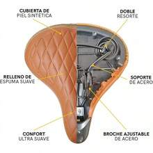 ALTREGO Asiento Bicicleta de Montaña Ultra Cómodo y Ancho, Incluye Broche - Cafetería - Ver 3