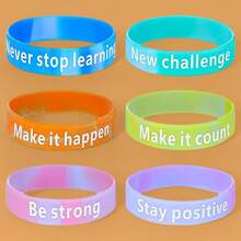 5 Pieces Fashionable And Individual Motivational Sports Bracelets, Suitable For Boys/Girls. These Are Wristbands Made Of Sports Silicone With A Motivational Meaning.