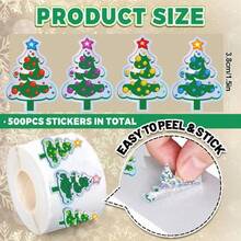 Autocollants d'arbre de Noël holographique, autocollants de récompense pour enfants, autocollants de sceau laser