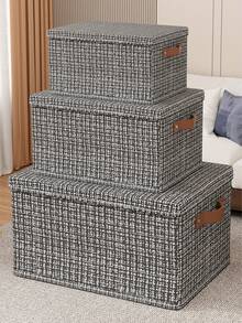 1 pieza Caja de almacenamiento de ropa de tela para el hogar, Caja de almacenamiento de ropa plegable, Caja organizadora de armario, Caja de almacenamiento de gran capacidad, Cesta, Cesta - Multicolor - Ver 10