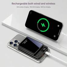 10000mAh Magnetic Power Bank, 22.5W PD Fast Wireless Charger With LED Indicator, Compact Luxury Backup Battery For Smartphones - 彩色 - 查看 2