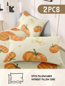 1 pieza/2 piezas Funda de almohada suave, Fundas de almohada de varios tamaños, Amigable con la piel, Transpirable, Cierre de sobre, Resistente a arrugas, decoloración y manchas, Adecuado para dormitorio, Esquema de color cálido, Amarillo, Sofá, Sala de estar, Decoración del hogar, Inserto de almohada no incluido, Decoración de otoño, Decoración de habitación, Vuelta al colegio, Útiles escolares