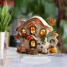 ديكور منزل اليقطين بطراز بوهيمي - من الاكريليك، مناسب للعرض على المكتب في المنزل أو المكتب أو المقهى - ديكور مثالي للخريف وعيد الشكر