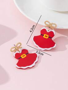 1 par de pendientes de joyería de moda con diseño de cerámica suave falsa y esmalte con motivo navideño de Papá Noel, decoración perfecta para reuniones festivas