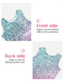 MENKEY Gymnastics Leotard - Various Styles - Children's One-Piece Style - Professional Tight-Fitting Suit - Bicycle Tight Suit - Suitable For Children's Clothing - Girl's Halloween - Chuyển màu xanh lam, xanh lá cây và hồng - Xem 3