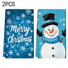2 buc/100 buc prosoape de bucătărie și lavete cu model de fulgi de zăpadă de Crăciun fericit, potrivite pentru decorarea interioară în restaurante, bucătării și băi, decorare pentru petreceri, cadouri de festival, ca un cadou