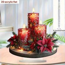 Decoración de vela y floral de estilo bohemio para Navidad - Adorno multifuncional de escritorio, adecuado para el hogar, dormitorio, sala de estar | Regalo perfecto para fiestas, sin necesidad de energía