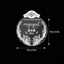 2025 Engaged Couples' First Christmas Ornament - Acrylic Holiday Tree Decoration, Christmas Engagement Gift For Newly Engaged Couples, No-Electricity Hanging Festive Decor For Wedding Anniversary, Suitable For All Seasons