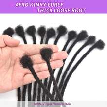 30 Strands Loc Extensions Human Hair, 0.6cm Width 100% Human Hair Dreadlock Extensions For Men/Women, Can Be Dyed Soft Dreads Extensions,1b(4inch-16inch) - S1B - Xem 6