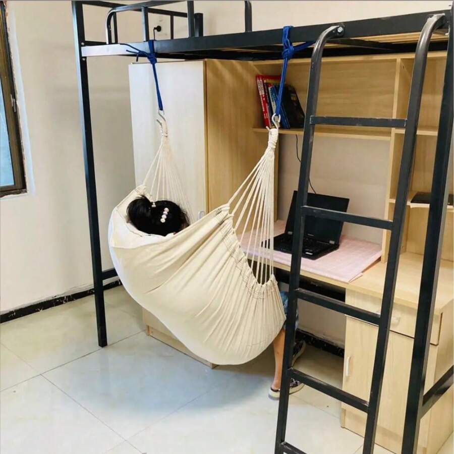 1pc Outdoor Camping Fringe Hammock Chair, Fabric Size 100*130cm, Portable & Movable Swing Suitable For Yard, Beach, Hiking, Available In Multiple Sizes - An Ideal Gift For Friends And Family, Spring/Summer