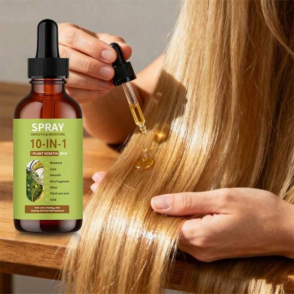 Óleo Essencial para Cuidados com os Cabelos, Repara Cabelos Secos e Frisados, Melhora as Pontas Duplas, Deixa os Cabelos Macios, Lisos e Brilhantes, Nutre Profundamente os Cabelos e Fortalece as Raízes