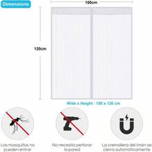 Mosquitera para Ventanas, Mosquitero para Ventana de 100x120cm con Iman Cinta Adhesiva, Mosquiteras de Ventana Magnetico Automtico, Instalar sin Taladrar para, Saln, Dormitorios Blanco - Blanco - Ver 2