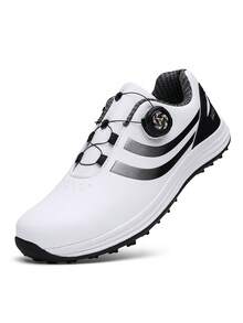 Herren Golfschuhe Neue Dicksohle Rutschfest Verschleißfest Niedrig-Top Rundkappe Drehverschluss Herren Profigolf Weiche Sohle Starker Grip Herren Profitrainingsschuhe Leder Wasserdicht Ölabweisend Große Größe 46 Bequeme Herren Sportschuhe