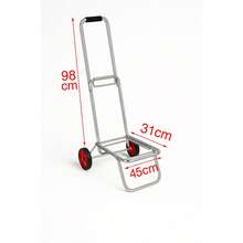 Carrinho de bagagem dobrável – capacidade de carga de 20 kg, estrutura cinza, 98*45*31 cm, para viagens, depósito e uso diário