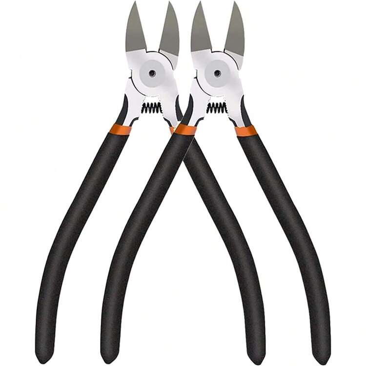 6 Inches Wire Cutters Heavy Duty Snips Flush Cut Side Cutters Pliers Metal Cutting Tool For Crafting, Floral, Artificial Flowers, Chicken Wire, Electrical, 1 Pack - E-6 Inches - 2 Pack - Black Handle - View 1