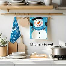 2 buc/100 buc prosoape de bucătărie și lavete cu model de fulgi de zăpadă de Crăciun fericit, potrivite pentru decorarea interioară în restaurante, bucătării și băi, decorare pentru petreceri, cadouri de festival, ca un cadou