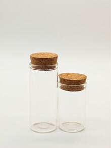 6 pièces/30 mm Bouteilles capsules à bouche droite en bois, petites bouteilles en verre avec bouchons en bois, bouteilles réglementaires transparentes, bouteilles décoratives artisanales, bouteilles de rangement pour cadeaux, mini bouteilles en verre, petites bouteilles.