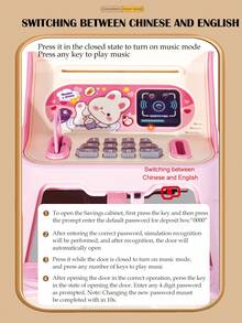 NEUSNEY Electric Children's Piggy Bank, Large Capacity Savings Box, ATM Auto Money Rolling, Password Unlock, Rich Music Effects Toy, Gift For Boys And Girls, Halloween & Christmas, Random Accessories, Batteries Not Included