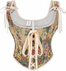 Women's Waist Cincher Bustier Boned Corset With  Design In 2025 - Beige Vintage Floral - View 8