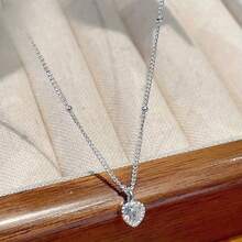 Allergy Resistant Delicate Style 316 Stainless Steel Sparkling Silver Heart-Shaped Red Pendant Necklace, Suitable For Daily Wear In Autumn And Winter, Valentine's Day Gift For Loved Ones, Receive My Daily Gifts, And Clear Local Warehouse Inventory. - Đỏ - Xem 2