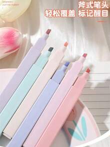 6pcs/Set Creative Graffiti Fluorescent Highlighter Soft Tip Marker Pens