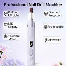 Electric Nail Drill, Mini Nail Drill USB Machine With 10 PCS Drills Bits & Sanding Bands,Manicure Art Pen Remove Polisher, Gel Nail Drill For Acrylic, Manicure Pen Sander Polisher, Cuticle Removal, Suitable For Women Home Or Nail Salon Use, Beginner-Friendly - 美甲工具 - 查看 2