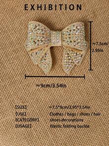 1 Pasang Jepit Sepatu Pita Berlian Imitasi, Jepit Sepatu Lipat Elastis Berbentuk Bunga yang Glamor dan Dapat Dilepas, Cocok untuk Pernikahan, Pesta, Gala, Serbaguna untuk Sepatu Hak Tinggi, Sepatu Datar, dan Tas - Sampanye - View 2