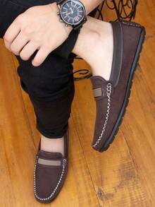 Men's Non-Slip Suede Comfort Loafers - 鏽棕色 - 查看 3