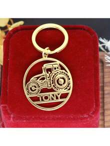 Customized Keychain Without Chain - Personalized Stainless Steel Keychain, The Best Gift For Your Loved One, Durable And Fashionable, Suitable For Backpacks, Cars, Loved By Men, Tractor Enthusiasts And Outdoor Lovers, Great For Room Decor